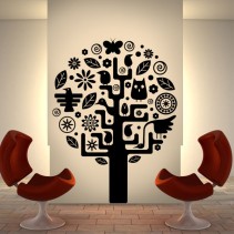 Vinilo decorativo árbol azteca